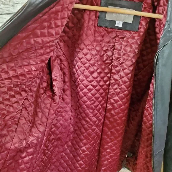 Croft & Barrow Women's Black 100% Leather Jacket/Coat W/ Belt - Size SMALL Lined - Picture 5 of 8